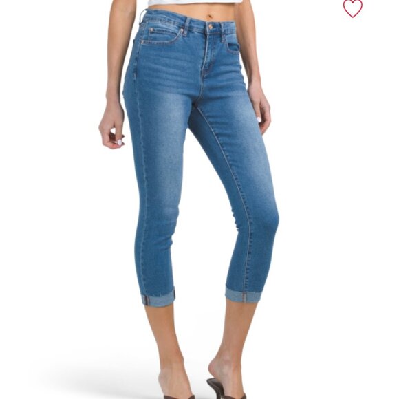 NEW  NICOLE MILLER NEW YORK Raw Cuff Cropped Jeans  for womens 725 2j1 - Picture 1 of 3